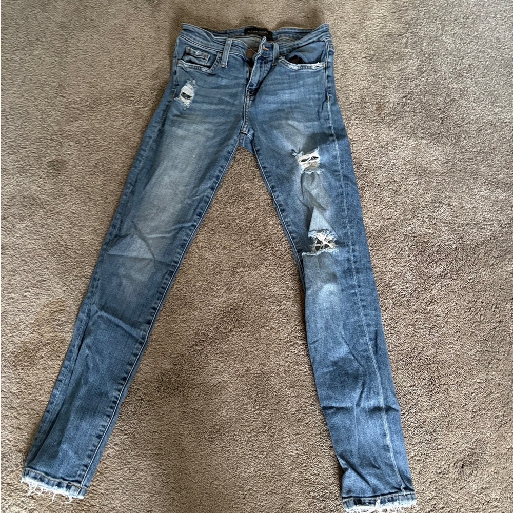 Flying Monkey Distressed Skinny Jeans in Blue